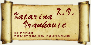 Katarina Vranković vizit kartica